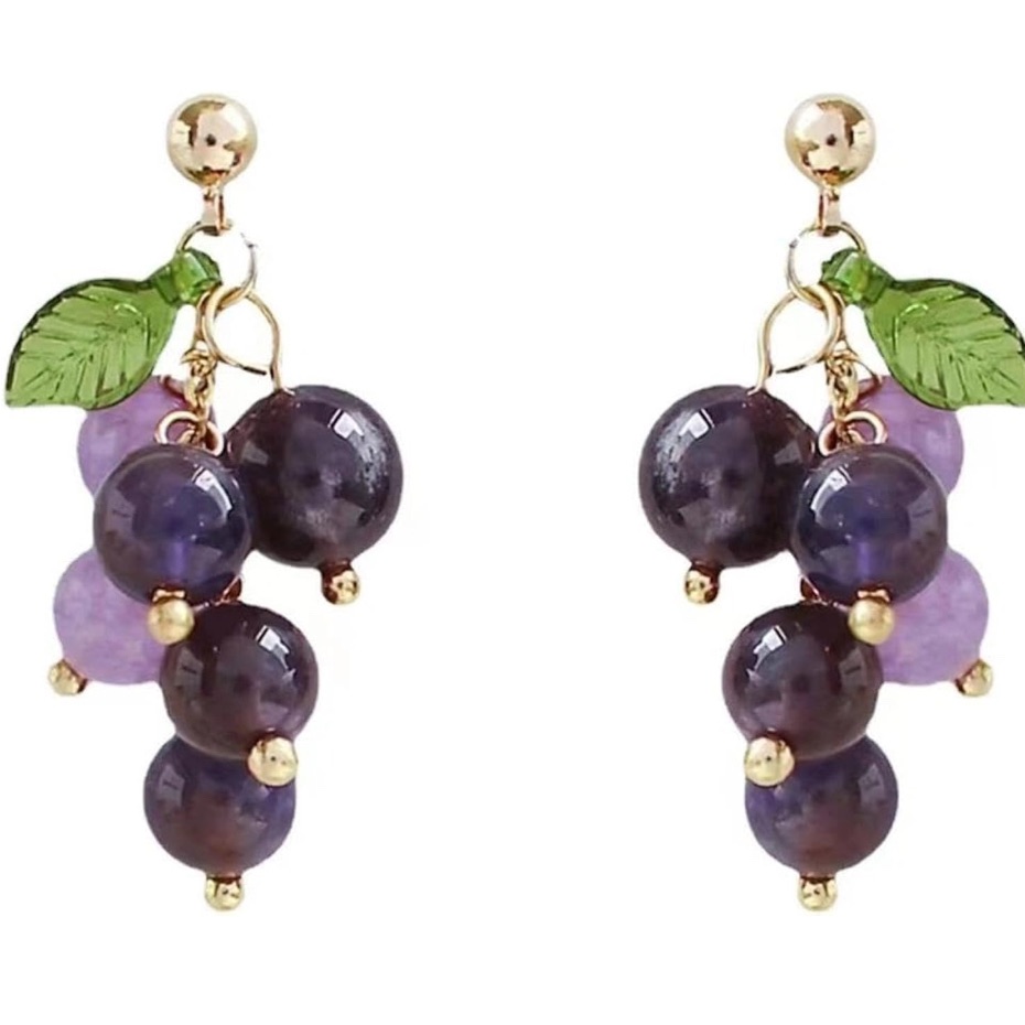 Purple Grapes Stud Earrings 12$